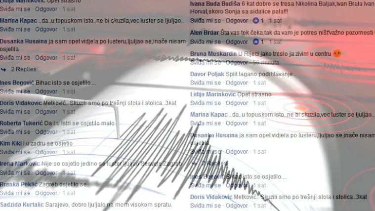 Potres se osjetio i u Hrvatskoj, treslo se u Zagrebu, Rijeci, Splitu, Metkoviću...