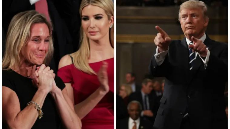 Trump izazvao salve emocija u Kongresu, udovica poginulog vojnika u suzama