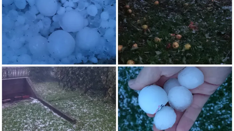 U Lekeniku padao led veličine ping pong loptice, stradali auti i voćke