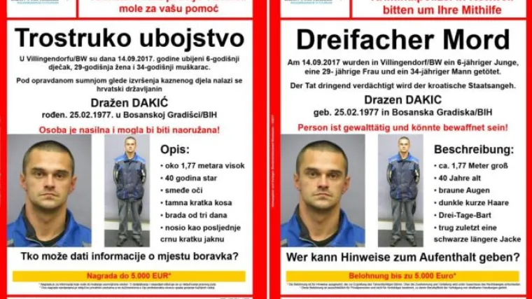 Policija u Njemačkoj uhvatila trostrukog ubojicu Dražena Dakića