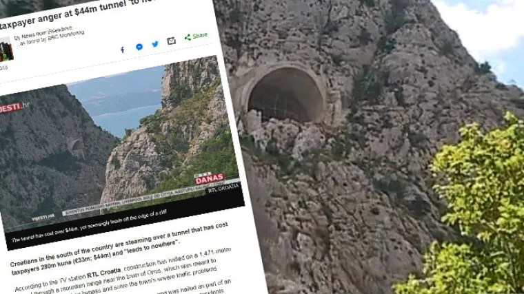 I BBC piše o hrvatskom apsurdu: 'Hrvati su bijesni zbog tunela koji ne vodi nigdje'