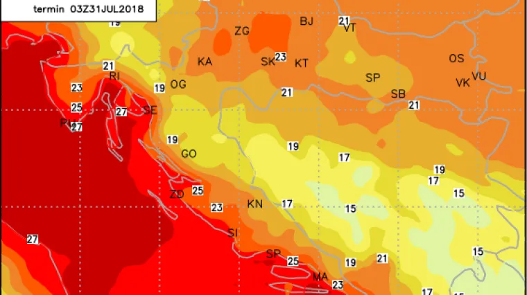 U tri ujutro izmjerene nevjerojatne temperature, danas će biti pakleno!