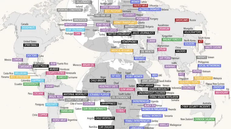 Najbolje, najgore, najčudnije osobine zemalja svijeta, pa tako i Hrvatske