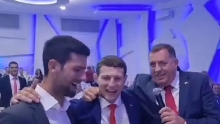 Pogledajte kako je Đoković na svadbi zapjevao s Miloradom Dodikom