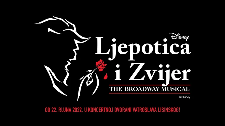 Jedan od najvećih Disneyjevih hitova, mjuzikl 'Ljepotica i zvijer' od 22. rujna 2022. u Koncertnoj dvorani Vatroslava Lisinskog