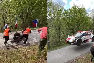Zastrašujuća snimka s WRC- a: Muškarci se sukobili na cesti, a onda je naletio auto