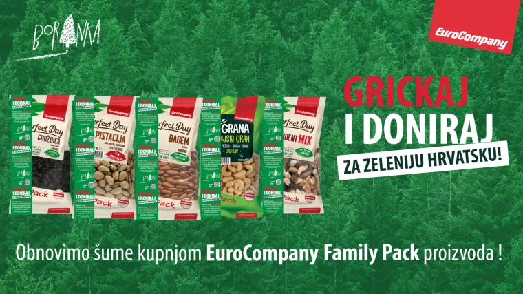 EuroCompany pokreće društveno odgovornu kampanju pošumljavanja „Grickaj i doniraj za zeleniju Hrvatsku“!