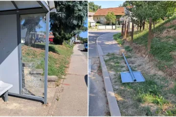 Vandalizam u Selnici: Iščupani prometni znakovi i razbijena autobusna stanica