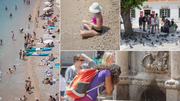 Padaju temperaturni rekordi, plaže su krcate: Pogledajte kako se rashlađuju u Dubrovniku