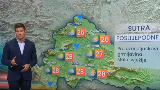 Stiže kratko osvježenje od vrućina: Evo gdje se očekuje grmljavinsko nevrijeme