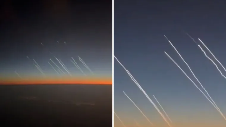 Brutalne snimke! Iran lansirao balističke rakete, snimili ih iz putničkog aviona: 'Vuuu-haaa'