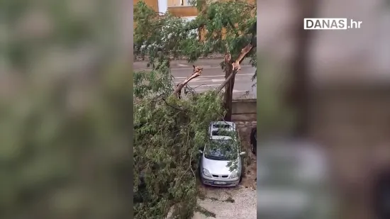 Žestoko nevrijeme poharalo Rovinj i Pulu: Padala stabla, oštećeni auti...