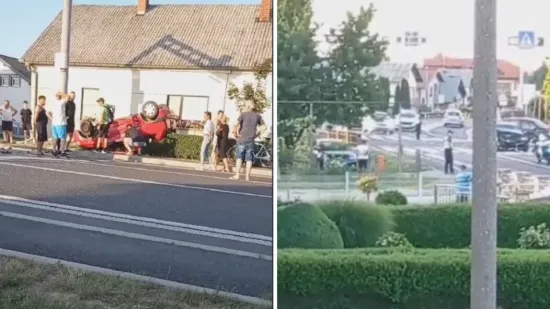 Auto završio na krovu nakon sudara, prolaznici snimili nestvaran prizor
