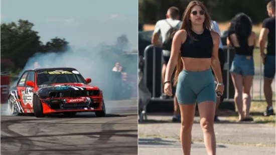 Dok su automobili plesali po asfaltu, svi su krajičkom oka gledali ljepoticu u kratkim hlačama