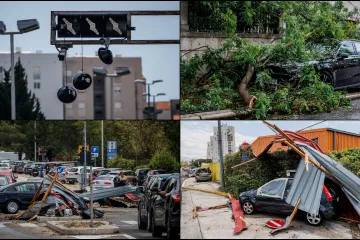 Potrgani semafori, uništeni automobili, razrušeni krovovi: Ovo je Split nakon stravičnog nevremena