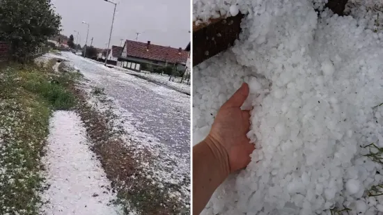 Našice pod udarom tuče, zrna veličine oraha, snimke su nevjerojatne!