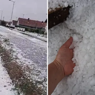 Našice pod udarom tuče, zrna veličine oraha, snimke su nevjerojatne!