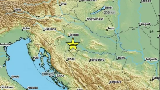 Potres jutros pogodio središnju Hrvatsku: 'Poprilično je zatreslo'