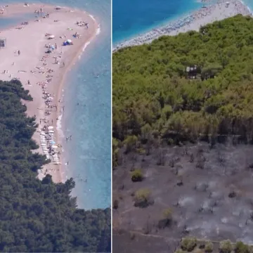 Pogledajte razliku! Ovako nakon požara izgleda popularna plaža na Braču