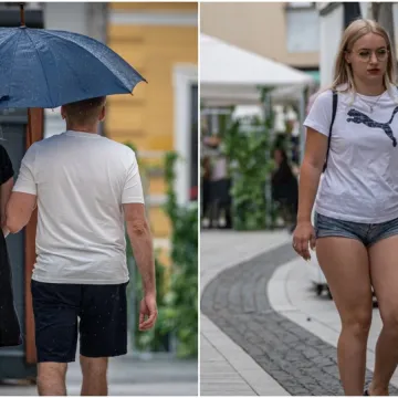 Ni nevrijeme nije zaustavilo ljepoticu: Pokazala duge noge dok drugi bježe pod kišobrane