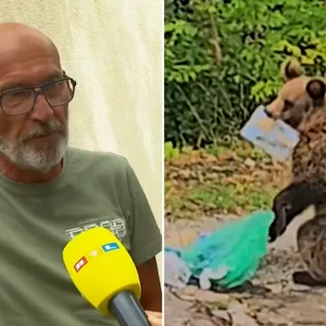 Medvjed iz Senja šokirao Roberta: 'Skočio je prema bazenu pa se sakrio iza drveća'