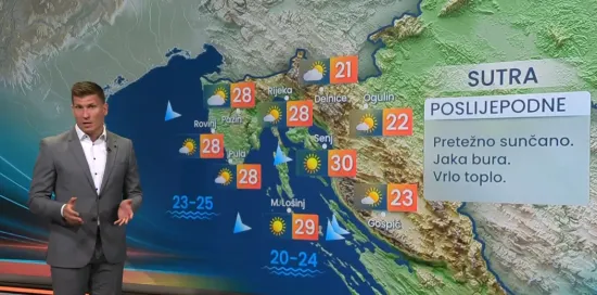 Meteorolog Dorian Ribarić: 'Oslabljeni frontalni poremećaj okrznut će dio Hrvatske'