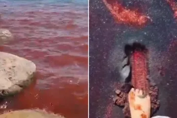 Pocrvenjelo jezero po kojem je hodao Isus, pogledajte nadrealnu snimku: 'Ovo je znak'