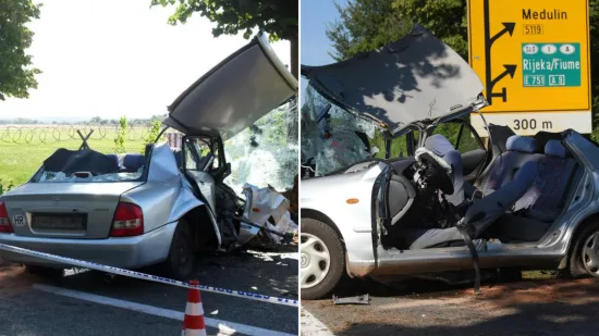 Auto smrskan do neprepoznatljivosti, dijelovi razasuti po cesti: Uznemirujući prizori kod Pule