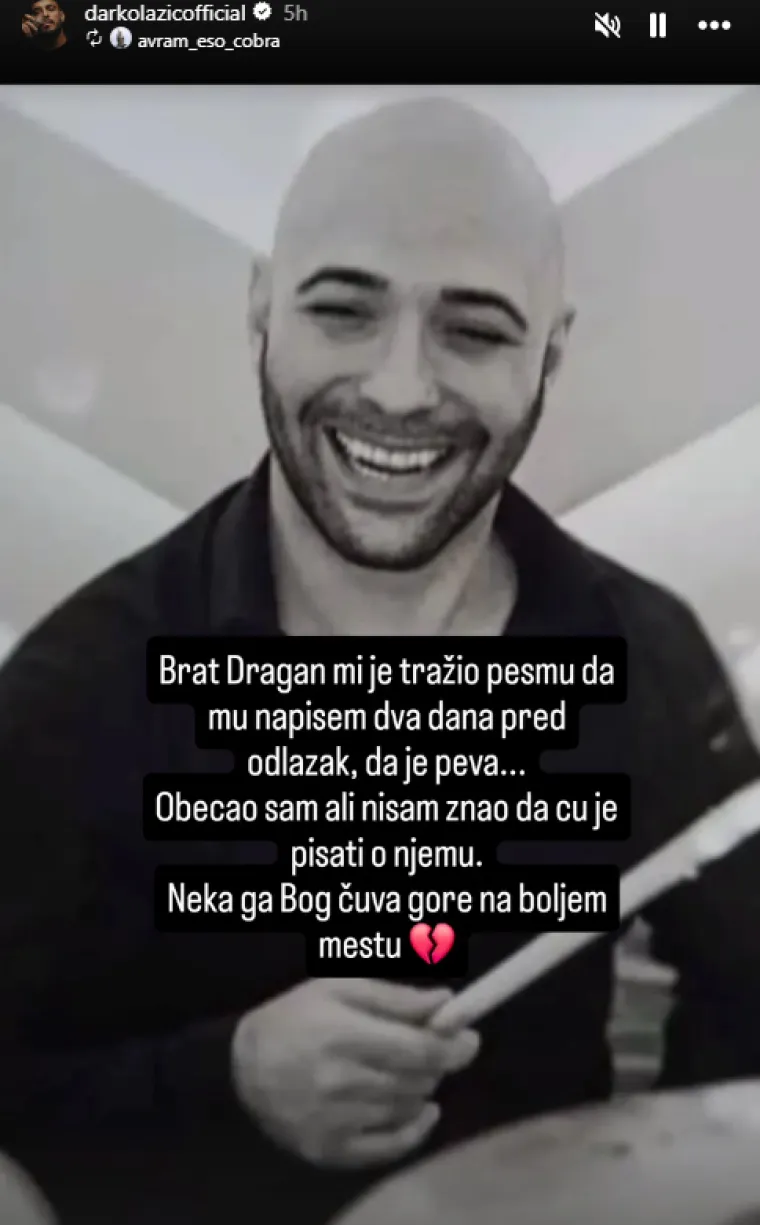 Utučeni Darko Lazić ne prestaje tugovati za bratom. Otkrio &scaron;to ga je zamolio prije smrti