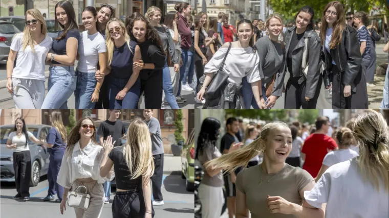 Maturanti preplavili centar Osijeka: Zgodne djevojke pokazale kako se ple&scaron;e quadrilla