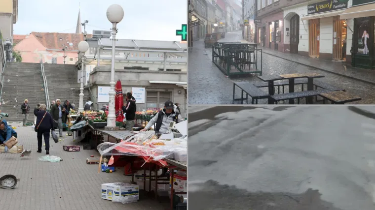 Pogledajte prizore nevremena u Zagrebu: Vjetar razbacao Splavnicu, led plutao po cesti