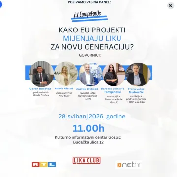 'Kako EU projekti mijenjaju Liku za novu generaciju?': Lika Club i RTL organiziraju važan panel u Gospiću