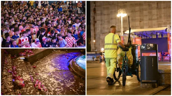 Pogledajte &scaron;to su navijači ostavili na Trgu osim srca i glasa: Čistoća ekspresno sanirala