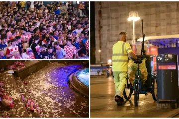Pogledajte &scaron;to su navijači ostavili na Trgu osim srca i glasa: Čistoća ekspresno sanirala