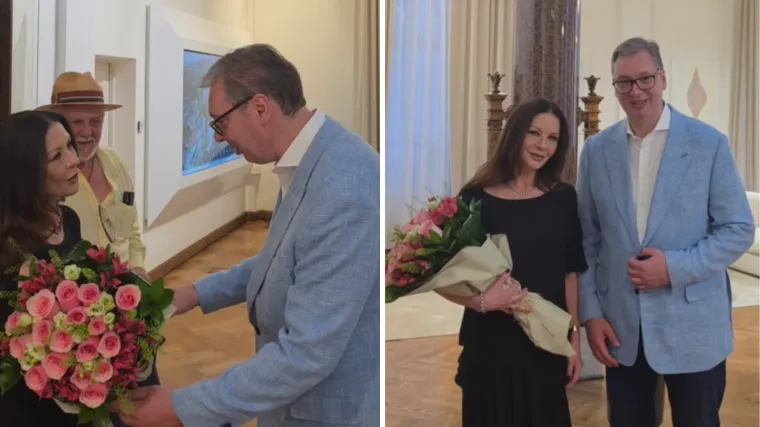 Vučić objavio snimku susreta s Catherine Zeta-Jones: Evo &scaron;to joj je poklonio