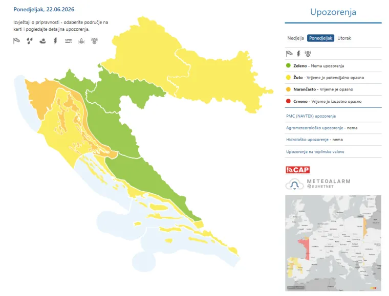 Meteorolog upozorio na nevrijeme: 'Očekuju se pljuskovi i grmljavina'