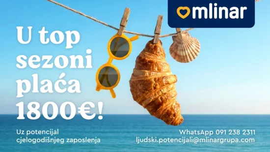 Zaposli se u Mlinarovoj prodavaonici, zarađuj 1.800 &euro; mjesečno u sezoni!