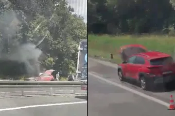 Požar zahvatio automobil na A1, pogledajte snimku: 'Stvarno je nastala velika gužva'