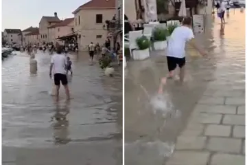 Razina mora skočila vi&scaron;e od metra u par minuta! Stižu nevjerojatne snimke s hrvatskog otoka