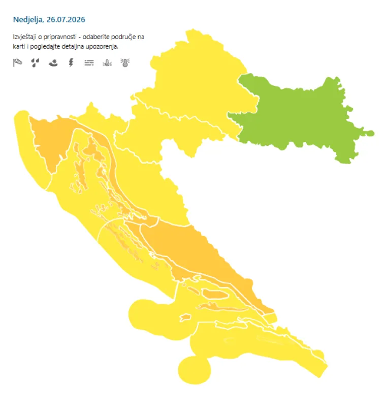 DHMZ upalio narančasto upozorenje za tri regije, stiže nevrijeme: Evo gdje bi moglo biti najgore