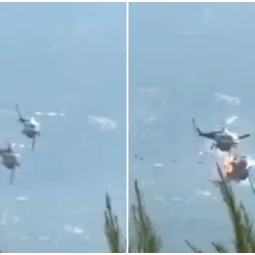 Stravična snimka: Dva helikoptera sudarila se u zraku, a onda je uslijedila eksplozija!