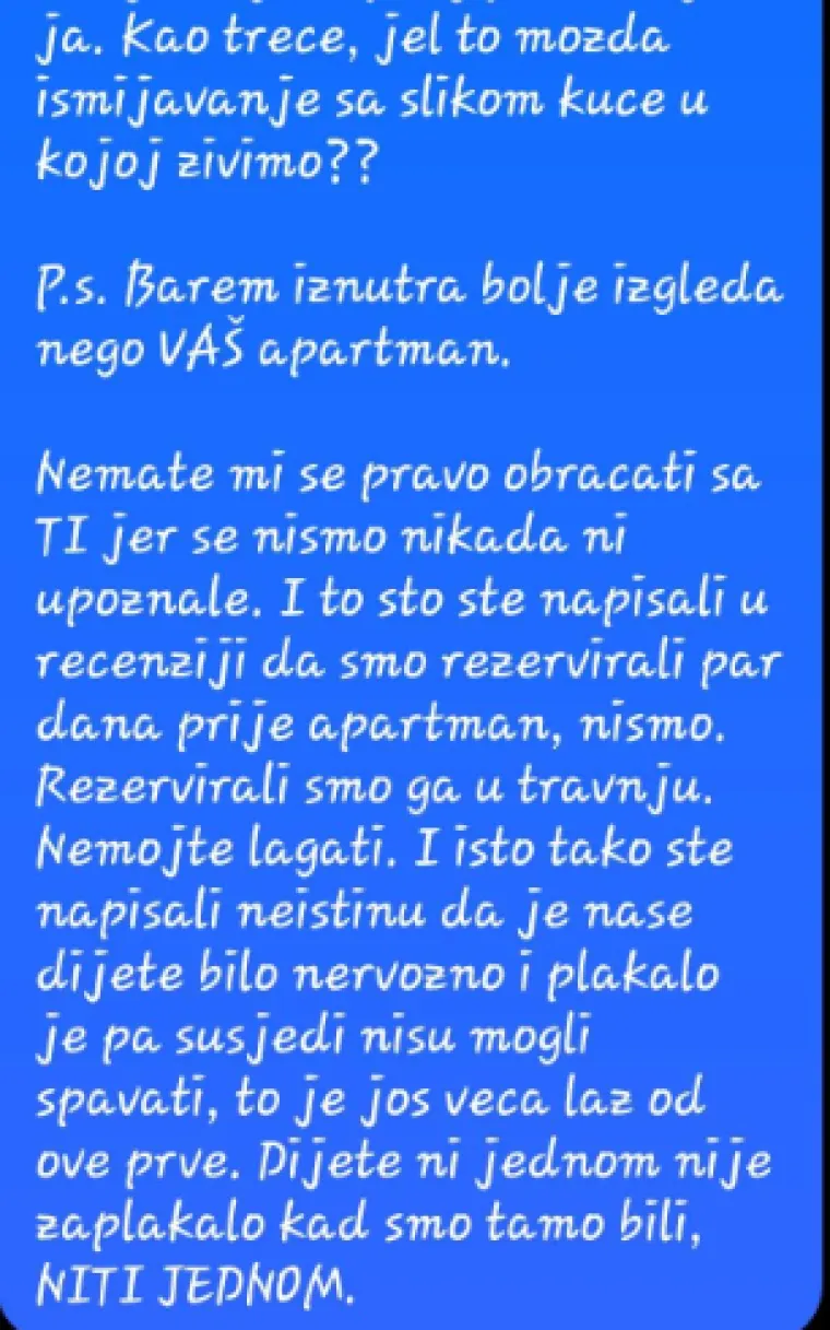 Mlada obitelj iz Hrvatske napustila apartman u Ninu tri dana ranije, prepiska s vlasnicom &scaron;okirala sve