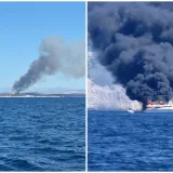 Požar na Paklinskim otocima, kod Čiova planuo brod: Velik broj vatrogasaca na terenu