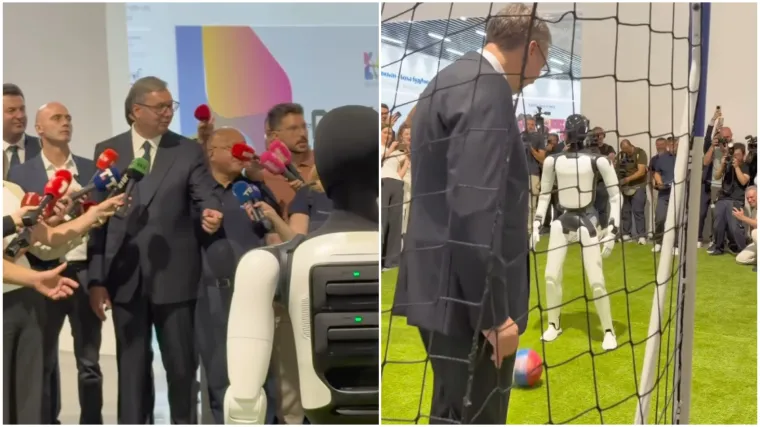 Vučić odu&scaron;evljen prvim humanoidnim robotom iz Srbije: 'Vidjet ćete, koriste vrlo ozbiljno oružje'