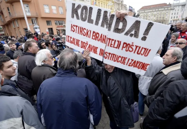 Policija spriječila antiprosvjednike na putu do branitelja u Savskoj