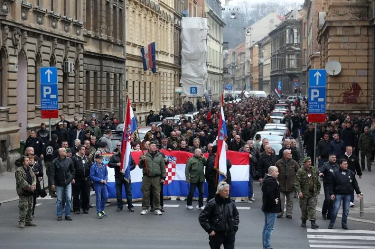 Branitelji organizirali skup podr&scaron;ke kao odgovor na prosvjed Occupy Croatie