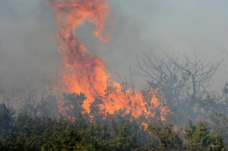 Buknuo veliki požar kod Šibenika, kanader obranio kuće