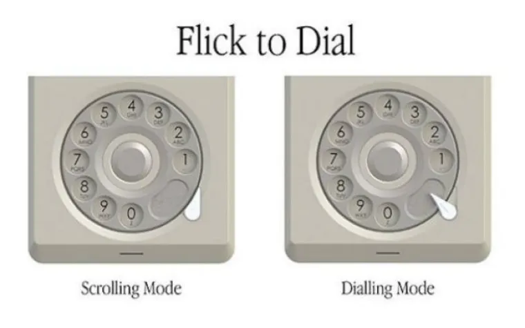 Uređaj sadrži omiljenu značajku arhaičnih telefona: okretni kotač za biranje brojeva.  Taj kotač možete koristiti kako za biranje telefonskih brojeva, tako i za kretanje kroz opcije izbornika na malenom CRT zaslonu telefona.