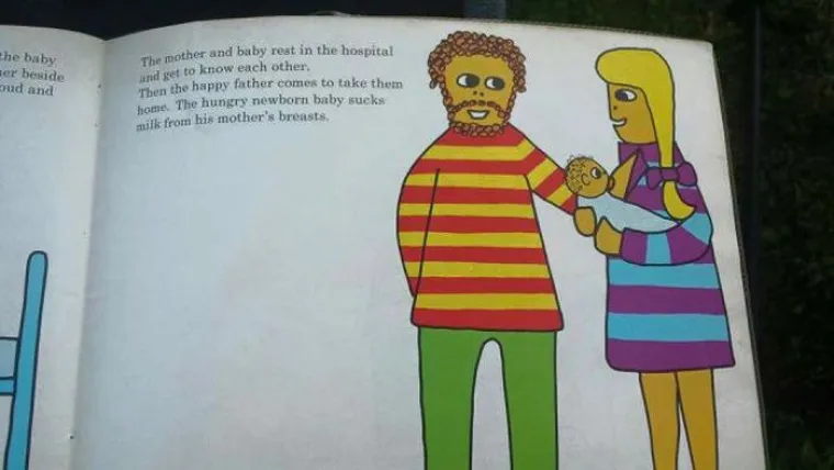 Mamam i beba ostaju u bolnici da se upoznaju i odmore, a onda sretni tata dolazi po obitelj. Gladna beba si&scaron;e mlijeko iz maminih grudi.