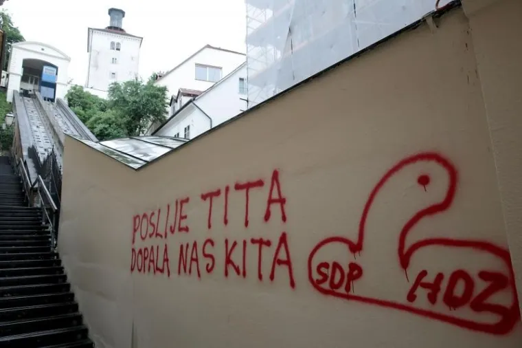 Jutros je građane Zagreba dočekao prostački grafit.